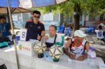 Bangkok, Thailand - Nov 2016: In The Nov 23, 2016. Youth Soccer Match, In Pieamsuwan Elementary School Stock Photo