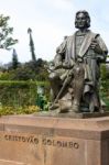 Funchal, Madeira/portugal - April 13 : Statue Of Christovao Colo Stock Photo