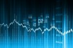 Stock Market Graph And Bar Chart Stock Photo