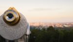 View Of Brisbane And Surrounding Suburbs From Mount Coot-tha During The Day Stock Photo