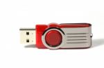 Red Usb Flash Drive Stock Photo