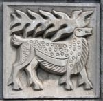 Old Bas-relief Of Fairytale Elk Stock Photo