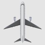 Top View Of Narrow Body Passenger Jet Airplane Stock Photo