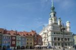 Town Hall Clock Tower In Poznan Stock Photo