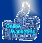 Online Marketing Thumb Shows Web Site And Advertising Stock Photo