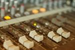 Audio Mixing Console Stock Photo