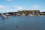 Boats In The Harbour At Lyme Regis Stock Photo