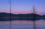 Hinze Dam At Dusk Stock Photo