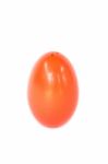 Red Plastic Egg On White Background Stock Photo