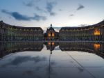 Miroir D'eau At Place De La Bourse In Bordeaux Stock Photo