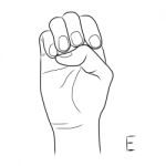 Sign Language And The Alphabet,the Letter E Stock Photo