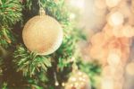 Decoration Hanging From Christmas Tree Stock Photo