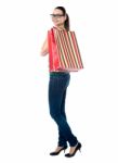 Lovely Woman With Shopping Bags Stock Photo