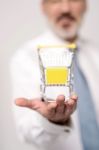 Shopping Cart On Top Of Hands Stock Photo