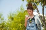 Young Thai Girl Model Posing Stock Photo