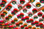 Colorful Lanterns On Buddha's Birthday, Korea Stock Photo