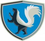 Skunk Prancing Side Crest Retro Stock Photo