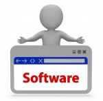 Software Webpage Represents Browsing Programs 3d Rendering Stock Photo