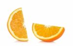 Sliced Of Orange Fruit Isolated On The White Background Stock Photo