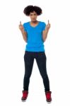 Annoyed Young Female Showing Middle Finger Stock Photo