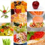 Healthy Vegetarian Vegan Food Collage Stock Photo