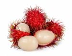 Rambutan Isolated On The White Background Stock Photo