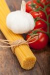 Italian Basic Pasta Ingredients Stock Photo