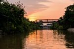 Landscape Small Canals And Bridge Stock Photo