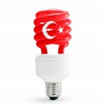 Turkey Flag On Energy Saving Lamp Stock Photo