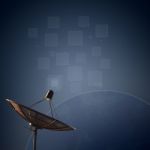 Satellite Dish Transmission Data Stock Photo