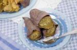 Oven Sweet Potatoes Stock Photo