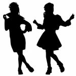 Silhouettes Of Kids Stock Photo