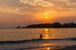 Beautiful Beach In The Evening Stock Photo