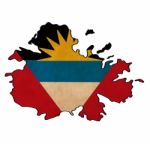 Antigua And Barbuda  Map On Antigua And Barbuda  Flag Drawing ,g Stock Photo