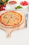 Italian Original Thin Crust Pizza Stock Photo