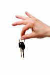 Holding Vehicle Key Stock Photo