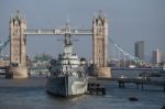 View Towards Hms Belfast And Tower Bridge Stock Photo