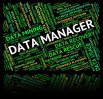 Data Manager Shows Executive Bytes And Fact Stock Photo