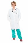 Female Physician In White Uniform Stock Photo