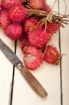 Fresh Rambutan Fruits Stock Photo