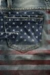 Flag Of America On Jeans Stock Photo