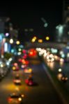 Abstract Blur Traffic And Car Lights Bokeh In Rush Hour Backgrou Stock Photo