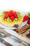 Kiwi And Strawberry Pie Tart Stock Photo