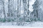 Old Cemetery At Abandoned  Village Stock Photo