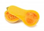 Butternut Squash Isolated On The White Background Stock Photo