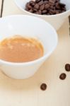 Espresso Cofee And Beans Stock Photo