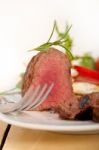 Beef Filet Mignon Grilled With Vegetables Stock Photo