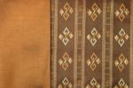 Traditional Brown Thai Fabric Pattern Stock Photo