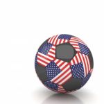 United Satated Of America Soccer Ball Isolated White Background Stock Photo