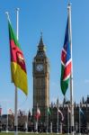 View Of Big Ben Across Parliament Square Stock Photo